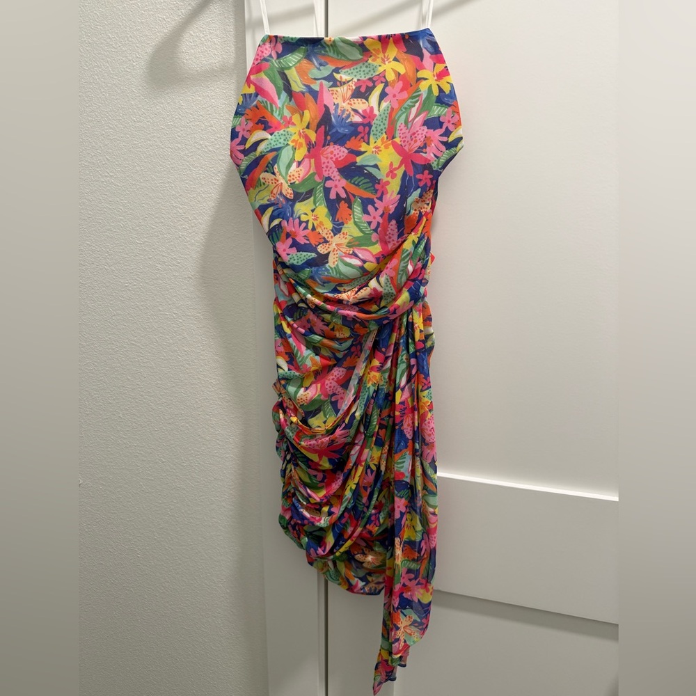 Amanda Uprichard Colorful Strapless Floral Dress